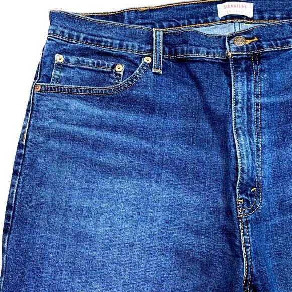 Levi Strauss Signature Blue Jeans Shorts Bermuda Mens Plus Size W40 Stretch - Picture 6 of 12